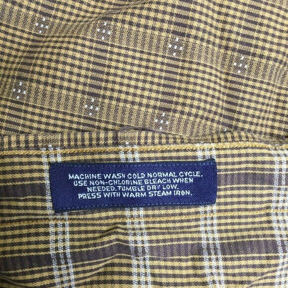 Daniel Cremieux Mens Button Up Long Sleeved Striped Shirt Brown Beige Size XL - Picture 4 of 10